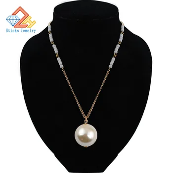 Noua Moda Agățat Colier Trendy 30 MM Imitație Pearl Pulover Lung Lanț de Perle Bijuterii Lipeste de Brand