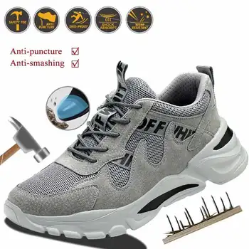 Nouă Bărbați Industriale Pantofi incaltaminte de protectie Pantofi de Lucru de Siguranță Steel Toe Pantofi pentru Bărbați Adidași Anti-puncție Cizme Pantofi de protecție