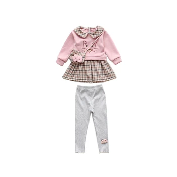 Nouă Primăvară de Toamnă Fata de Copil Haine Copii Moda Sport Pantaloni Rochie Sac 2 buc/Set Toddler Casual Costum Copii Treninguri