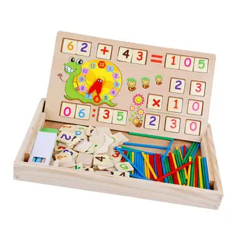 Numărul Timpul De Numărare Desen De Jucării Educative Din Lemn Jucarii Montessori Jucării Din Lemn Numărul De Blocuri Cu Fețe Duble Bord Pentru 3 Ani
