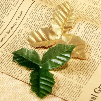 O 50x/Mulțime de Mătase Artificială de Frunze DIY Flori Frunze Ambarcațiuni Acasă de Crăciun Ghirlanda Decor Nunta Trandafir Verde Frunze de Aur
