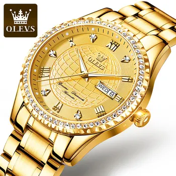 OLEVS Noi Oamenii Mecanice Ceas Automatic de Lux Ceas cu Diamante pentru Bărbați 30M rezistent la apa de Afaceri de Aur Ceas de mână Orologio da uomo
