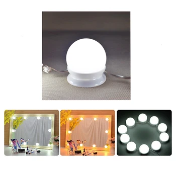 Oglindă de Lumină Led-uri de la Hollywood Stil Kit pentru Masa de toaleta Luminat Rotație de 360 de Grade Oglindă de Machiaj Becuri 10 Estompat