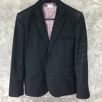 Om Suite Jacheta de Primavara Singur Pieptul Blazer oficial Bărbați Îmbrăcăminte Costum Casual Barbati Dungi Haină de Lână Neagră