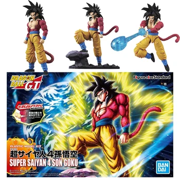 Original BANDAI Figura creștere Anime Dragon Ball Z Goku Super Saiyan 4 Asamblare Model Anime Figurine Jucarii pentru Copii