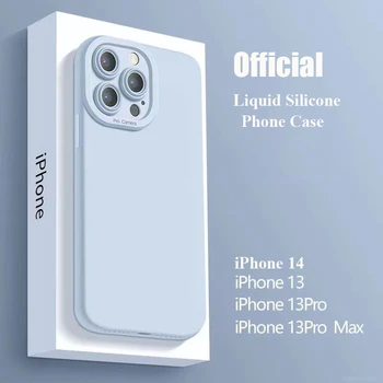 Original Telefon Caz pentru iPhone 14 13 Pro Max 12 11 7 8 Plus X XS XR SE 2020 Telefoane Mobile Lichid de Silicon rezistent la Șocuri Capacul din Spate