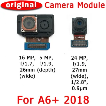 Originale Fata si Spate, Camera din Spate Pentru Samsung Galaxy A6 Plus 2018 A605 Principale cu care se Confruntă Camera Module Flex Cablu Piese de schimb