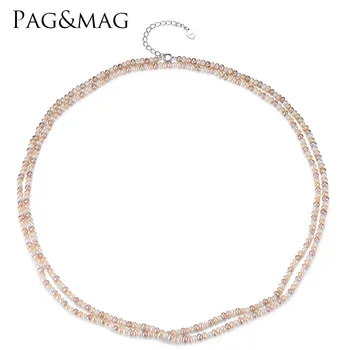 PAG-MAG Natural Clasic Colier de Perle de Culoare Mixt Dublu Accesorii Femei