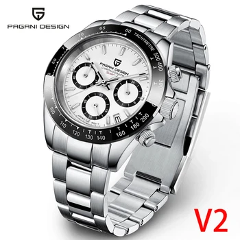 PAGANI DESIGN V2 40MM Cuarț Ceas pentru Bărbați Safir din Oțel Inoxidabil Cronograf Oameni de Afaceri Impermeabil Ceasuri Reloj Hombre