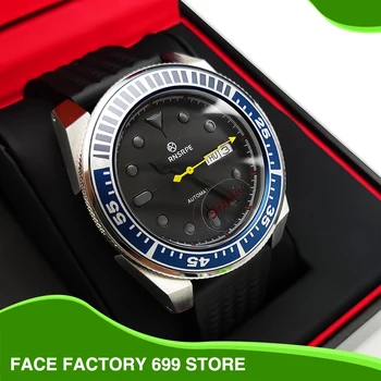 PARNSRPE - Bărbați Ceas Japonia NH36A calibru safir de sticlă automate mecanice samurai ceas negru de moda aseptice dial