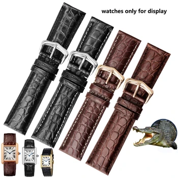 PEIYI Watchbands Calitate Curea de Aligator 20 22 23 25 mm Cutanată Lanț de Ceas Înlocui Cartier Tank SOLO Caleb Bărbați
