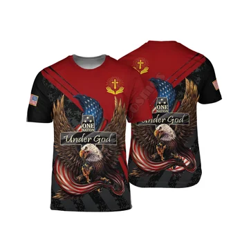 PLstar Cosmos Eagle flag 3D Imprimate t-shirt Harajuku Streetwear tricouri Hip hop Barbati Pentru Femei Maneci Scurte