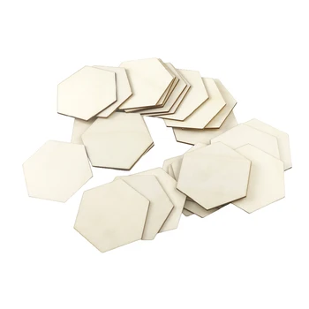 Pachet de 50 Hexagon Bucăți de Lemn Neterminate Semne Lustruit Numele Tag-uri Simple, Stil de Nunta Decoratiuni Ornamente pentru DIY