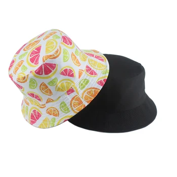 Panama Pălărie Găleată Bărbați Femei Casual Fructe de lamaie Ananas Banane Imprimare Bob Pălării Streetwear Hip Hop Capace de Vară Pălărie de Pescar