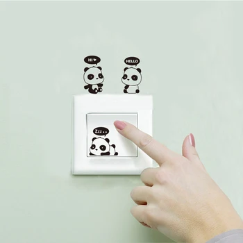 Panda Drăguț Comutator de Lumină Autocolant Vinil Amuzant Murală Decal Detașabil Arta Poster Camera de zi Dormitor Casa de Moda Decorare DW0146