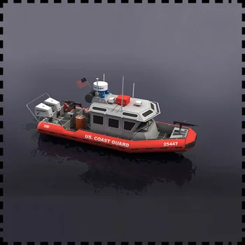 Paza de Coastă americană de urgență cu barca cu motor model din hârtie cu barca cu motor model 1:50 manual DIY hârtie funcționarea puzzle-uri 3d