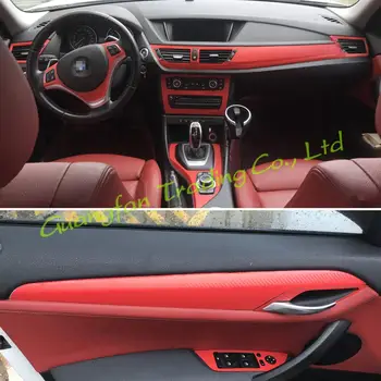 Pentru BMW X1 E84 2010-2015 Interior Panou de Control Central Mânerul Ușii 3D/5D Fibra de Carbon Autocolante, Decalcomanii Auto styling Dotari