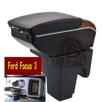 Pentru Ford Focus 3 Cotiera Cutie Cot de Restul Consola centrala de Stocare cu Telefon Încărcarea Interfata USB Suport pentru pahare