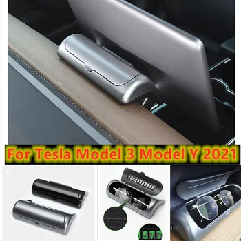 Pentru Tesla Model 3 Model Y 2021 Interior Ochelari de Caz Funcționale Ochelari Cutie Titular la Spate Suportul de Consola de Navigare de Afișare