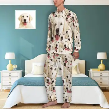 Personalizat Fata Mea Câine Minunat Bărbați Pijama cu Maneca Lunga Set Costum de Familie Haine de Acasă Arata Tie Dye Personalizate de Design Interior Moale