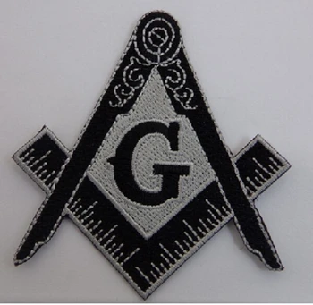 Personalizat Negru Și Whie Masonice Pătratului Și Francmason Logo-Ul Patch-Uri Brodate