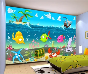 Personalizat murale 3d tapet Desene animate lumii subacvatice treasure home decor sala pictura picturi murale 3d tapet pentru perete 3 d