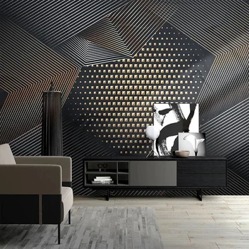 Personalizate Orice Dimensiune Murală Tapet 3D Moderne Linii Geometrice de Lumină Lux, Living cu TV, Canapea de Fundal de Hârtie de Perete Papel De Parede