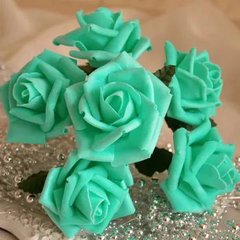 Piscină Albastru Flori Artificiale Turcoaz Trandafiri Pentru Decor Nunta Cu Flori Florale Florale Nunta 72 Capete De Flori