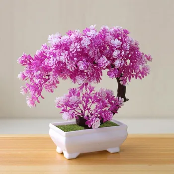 Plante Artificiale Bonsai Plastic Ghivece Mici Fals Masa Hotel Home Decor Copac Oală De Simulare Gradina Flori Artificiale Ornamente