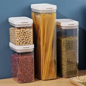 Plastic sigilate pot bucătărie sticla de stocare pot sigilat container pentru alimente cereale de ovaz uscat bomboane poate Organizator