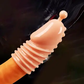 Prezervativ Sex Practice Rafinat Transparent TPE Penis Sleeve Extender pentru bărbați