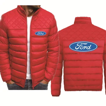 Primavara Toamna de Moda pentru Bărbați Zip Jacket Masina Ford Imprimare Logo-ul Casual, din Bumbac de Înaltă Calitate Îngroșa Cald Lână Lână Sacou Barbati J