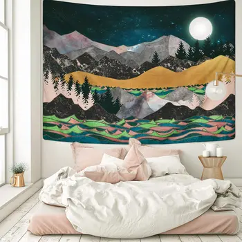 Psihedelice cerul înstelat cer soarele, luna munte tapiserie de pe perete cerești tapiserie hippie tapiserie decor acasă tapestryLG814-8