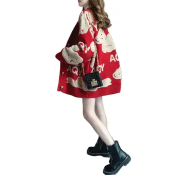 Pulover Haina Femei de Primăvară Și de Toamnă 2021 Nou Stil Lene stil coreean Pierde-Fit On-line Celebritate Tricotate Cardigan de Vest