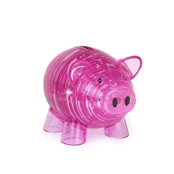 Puzzle Bloc DIY Model de Porc Piggy Bank Puzzle-Kit Jucarii Educative Cadou