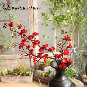 Qianxiaozhe 1 Ramură de Plum Blossom Flori Artificiale Pentru Nunta Flori False Buchet de Flori de Nunta Decor Acasă