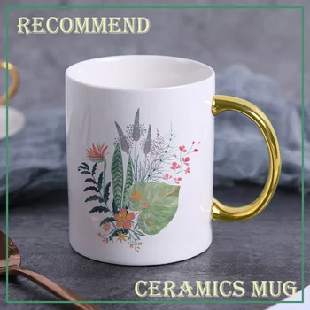Rafinat cana ceramica creative cana de Desene animate planta model de cana de cafea acasă băut cana de lapte suc mic dejun cupa KTZW-042