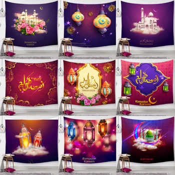 Ramadan Decoratiuni Islam Decor EID Tipărite de Fundal pe Perete Tapiserie Stofa Dreptunghi Mubarak Kareem Decor Acasă