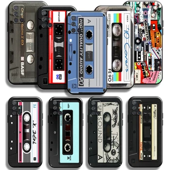 Retro Vintage Casete audio Vechi Caz de Telefon Pentru Samsung Galaxy A71 A71 5G la Șocuri Capac de Silicon Lichid Negru Moale Înapoi Cazuri