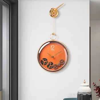 Runda De Lux Ceas De Perete Bucatarie Elegant Tăcut Birou Minimalist Agățat Ceas Pasăre Mecanism Reloj Comparativ Accesorii De Interior
