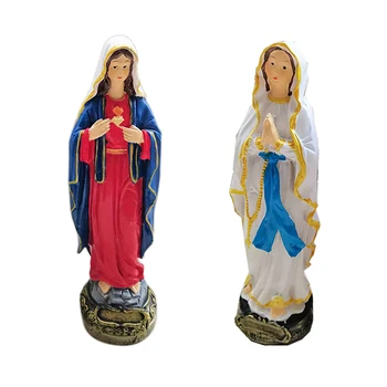 Rășină Meserii Creative Nașterea domnului Isus Notre Dame Piedestal Statuie Religioase Decorare Dormitor TV Cabinet Decoratiuni