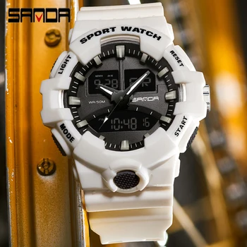 SANDA Bărbați Analogic Digital Ceas Sport Rezistente la Șoc Ceas Militar Multi-Funcție Ceas de mână rezistent la apă Ceas Ceasuri Pentru Om