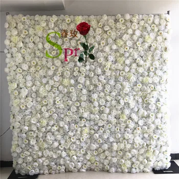 SPR Nunta Personalizate Fundal Decorativ Trandafir Negru de Fildeș, Fard de obraz de Mătase Artificială de Flori de Perete