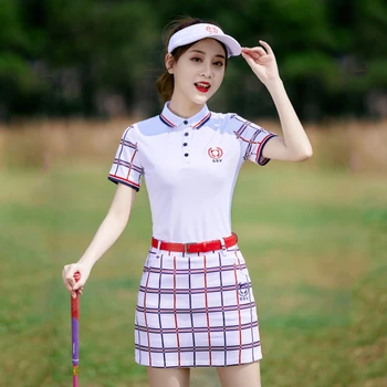 SSV de golf pentru femei costum de haine de Golf tricou cu maneci scurte t-shirt scurt fusta sport subțire respirabil, absorbant de sudoare de imprimare skort