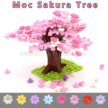 Sakura Casă în Copac Blocuri Japoneză Street View Flori Floare de Cires Construirea Modelului MOC Casa Copac Cărămizi Jucarii Cadouri de Ziua de nastere