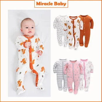 Salopetă pentru copii Copilul Nou-născut Fetița Haine cu Maneci Lungi Baby Boy Haine de Bumbac Uza de Primăvară Cădea Pijama Salopeta 0-12M