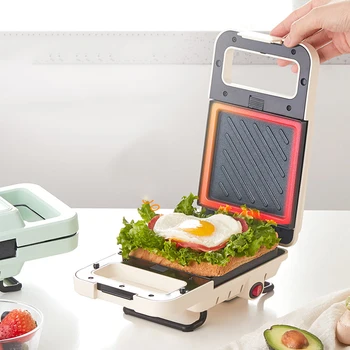 Sandwich mic dejun aparat de uz casnic mici, multi-funcțional aparatul de vafe lumina sandwich artefact prăjitor de pâine laterale duble