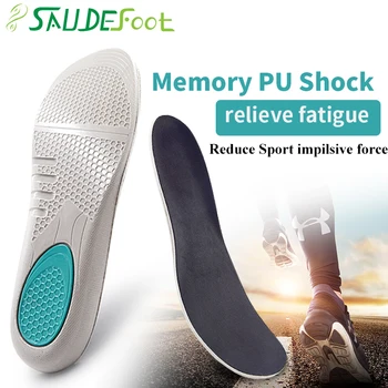 Saudefoot PU Sport Insoles Sudoare de Absorbție Tampoane de Durere Scuti Material Picioare Plate Rularea Pantofi Sport Picior de Îngrijire Bărbați Femei