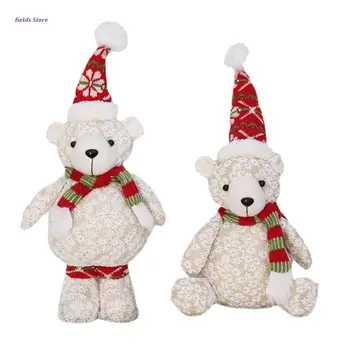 Scandinave Polarbear Jucărie Umplute Figurină De Crăciun Păpușă Figura Petrecere Elemente De Recuzită