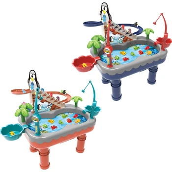 Scăldat Copilul Jucărie Joc De Pescuit De Jucării Electronice De Pescuit Jucărie De Pescuit Tabla De Joc Jucării De Apă De Masă Jucăria De Baie Cu Scara Slide & Iaz